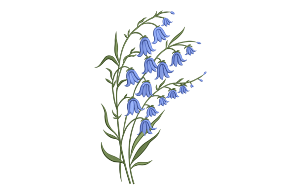 Bluebell Wildflower Embroidery Design