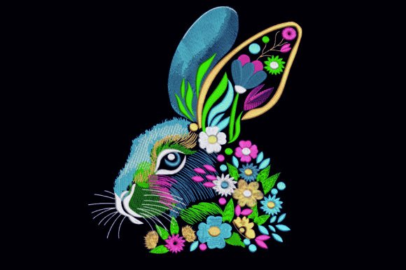 Bunny Face Embroidery Design