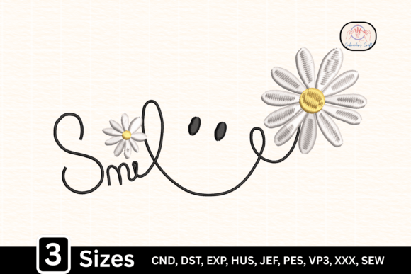 Cute Daisy Flower Line Art Smile