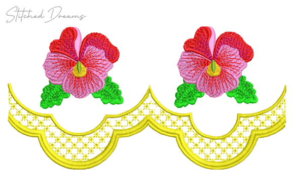 Elegant Floral Border Embroidery