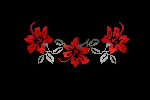Flowers Neckline Embroidery Design