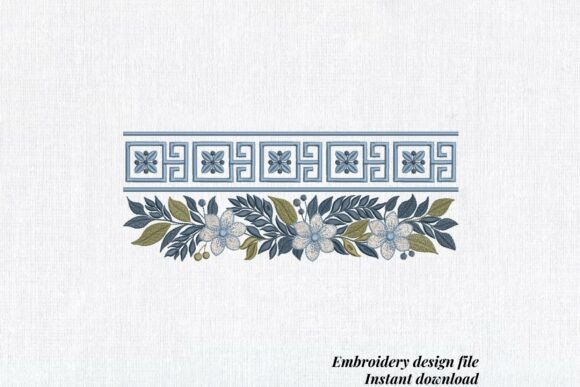 Greek Floral Border Meander