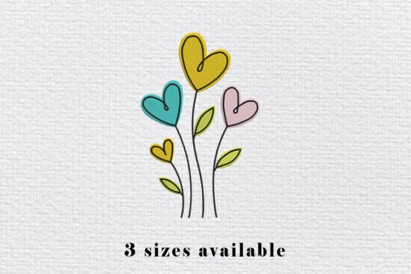 Heart Flower Embroidery Design File