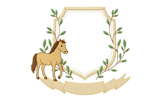 Horse Frame Embroidery Design – Floral