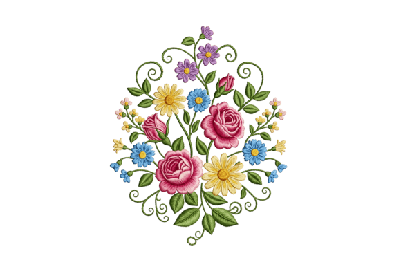 Ornate Floral Embroidery Design